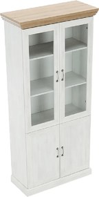 vitrines szekrény, északi sosna/vadtölgy, ROYAL W4D