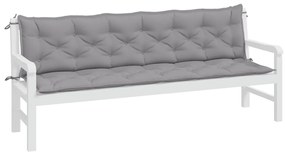 2 db szürke oxford szövet kerti padpárna 200 x 50 x 7 cm