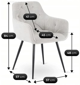 Szövet Étkezőszék Szürkés Bézs Színben. MODESTO