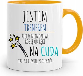 Edzőnőnek Edzőterem Bögre Sárga Ajándék fényképes nyomtatással