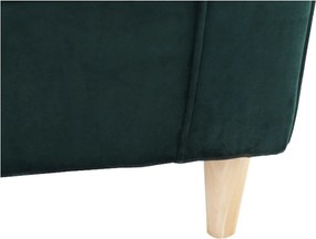 Füles fotel puffal, szövet smaragd, ASTRID