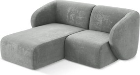 Szürke zsenília sarokkanapé (bal oldali-heverő résszel) Lani – Makamii