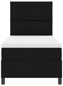Box Spring Ágy Matrac Fekete Egyszemélyes Szövet