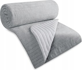 Dekoratív ágytakaró Glori 170x210 ezüst csíkos steppelt zsenília