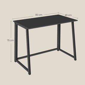 Dolgozószobai szett – összecsukható íróasztal ZARIMO 80×40 cm fekete + irodai szék AVOLA VELVET szürke