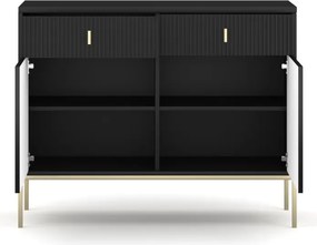 Komód fekete színben 2 ajtó/2 fiók. MAGGIORE