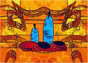 Kép - Ősi festészet (üvegen) (70x50 cm)