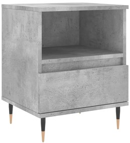 2 db betonszürke szerelt fa éjjeliszekrény 40 x 35 x 50 cm