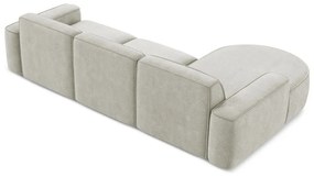 Krémszínű zsenília sarokkanapé (bal oldali-heverő résszel) Omao – Makamii