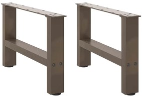 2 db natúr acél dohányzóasztal láb 50 x (30-31) cm acél