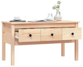 Tömör fenyőfa dohányzóasztal 102 x 49 x 55 cm