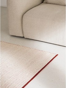 Piros-bézs kézi szövésű gyapjú szőnyeg 140x200 cm Lenu – noo.ma