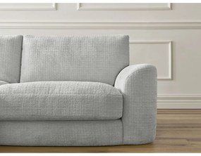 Világosszürke zsenília sarokkanapé (bal oldali-heverő résszel) Leonore – Bobochic Paris