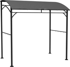 Outsunny Grill Pavilon 215 x 150 x 220 cm Vízálló Kert Pavilon Ívelt Tetővel, Kerti Pavilon Akasztókkal, BBQ Pavilon, Kerti Sátor Grill Sátor Bulikhoz
