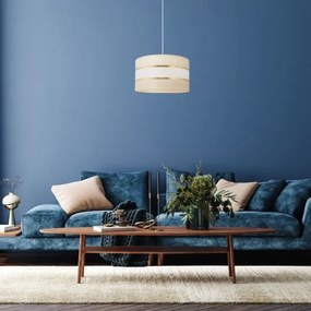 Csillár zsinóron HELEN 1xE27/15W/230V á. 35 cm krém/arany