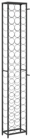 Fekete kovácsoltvas bortartó 57 palackhoz 34 x 18 x 200 cm