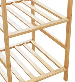 bambusz ruhaállvány polcokkal 100x50x184,5 cm