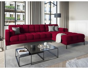 Bali piros bársony sarokkanapé, jobb oldali - Cosmopolitan Design
