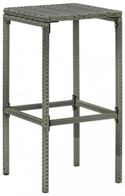 3 részes szürke polyrattan kerti bárszett párnákkal