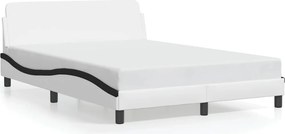 vidaXL fehér és fekete műbőr ágykeret Dover 120 x 200 cm