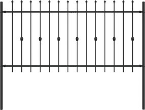 vidaXL Tüskés kerítés Fekete 200 x 150 cm Porszórt acél