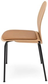 Konyakbarna-natúr színű rakásolható étkezőszék szett 2 db-os tölgyfa dekorral Book – Gazzda