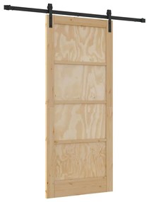 Csúszó Ajtó Természetes és fekete 86 x 198.5 cm