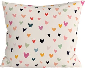 Pamut párnahuzat DOTHEARTS POLY 45x45 cm, krémszínű