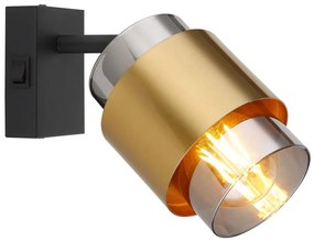 Globo 15560-1 - Fali spotlámpa MILLEY 1xE27/40W/230V fekete/réz