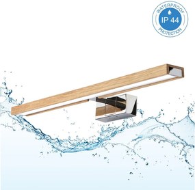 Brilagi-LED Fürdőszobai tükörvilágítás 3 az 1-ben WOODY MIRROR LED/12W/230V 60 cm IP44 króm/tölgy