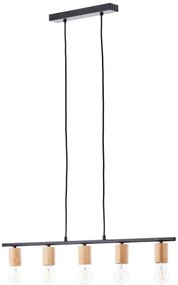 Brilliant - Függőlámpa kábellel KERRY 5xE27/40W/230V fekete/bambusz