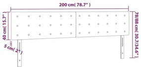 krémszínű szövet LED-es fejtámla 200x5x78/88 cm