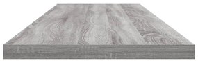 4 db szürke sonoma színű szerelt fa fali polc 100 x 20 x 1,5 cm