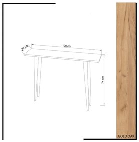 Konzolasztal DESIDERO 74x100 cm barna