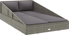 vidaXL szürke polyrattan kerti ágy 110x200 cm
