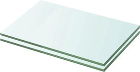 vidaXL 2 db átlátszó üveg paneles polc 20 x 25 cm