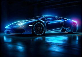 Fotótapéta Lamborghini neon cyberpunk sebesség és technológia 208x146 +ragasztó
