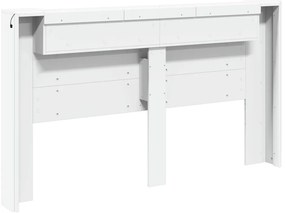 Fejtámla LED -es lámpákkal Fehér 180 x 16,5 x 103,5 cm Faanyag