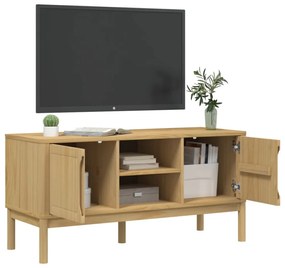 FLORO viaszbarna tömör fenyőfa TV-szekrény 114 x 43 x 55 cm