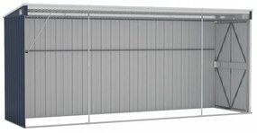 antracitszürke acél falhoz erősíthető fészer 118 x 382 x 178 cm