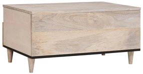 Dohányzóasztal fiókkal Fehér 80 x 54 x 40 cm tömör mangófa