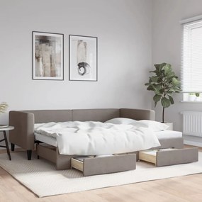 tópszínű kihúzható szövet heverő fiókokkal 90 x 200 cm