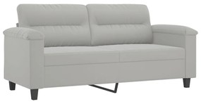 kétszemélyes világosszürke mikroszálas szövetkanapé 140 cm