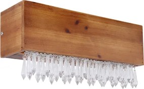 Globo 15554W Falilámpa fekete fém váz, barna fa test, opál akril búra, benne akril-kristály dekorral. SZxM:370x170, AL:110, inkl. 1xLED 12W 230V, 430lm 3000K