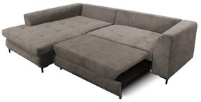 Kihúzható, tárolóval ellátott L-alakú balos sarok ülőgarnitúra LAGOA taupe/szürke