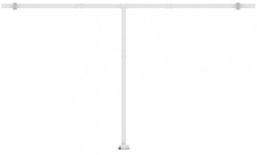 sárga-fehér kézzel kihúzható póznás napellenző 500 x 350 cm