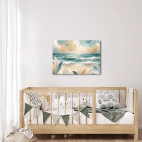 Kép – Festett strand lágy színekben (70x50 cm)