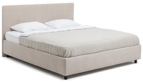 Bézs kárpitozott ágyneműtartós franciaágy ágyráccsal 180x200 cm Myra Slim Line – Bonami Selection