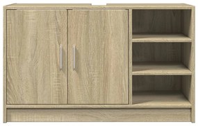 sonoma tölgy színű szerelt fa mosdószekrény 90 x 29 x 55 cm