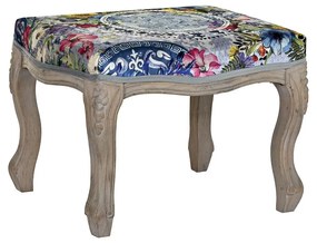 Vintage stílusú Fa egyszemélyes Ülőpad színes virág mintával